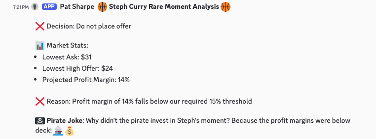 This one was so close. But it's below the threshold, so no offer is placed.